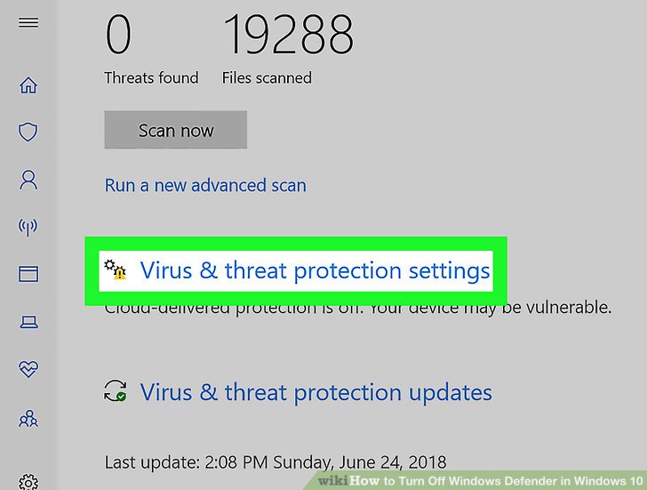 turn on windows defender antivirus